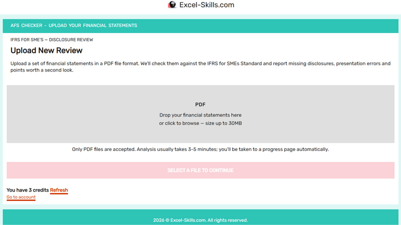 financial statements checker upload feature