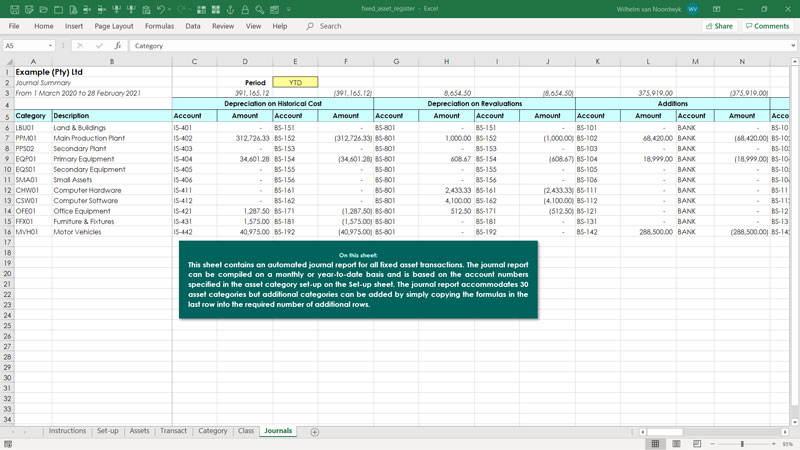 EXCEL TEMPLATE -Fixed Assets Register v1.1 TRIAL 