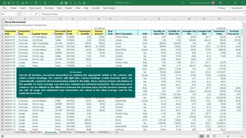 Excel Inventory Template Excel Skills