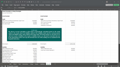 divorce accrual calculations template