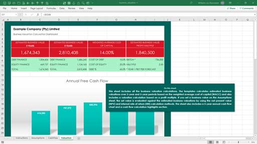 business valuation template