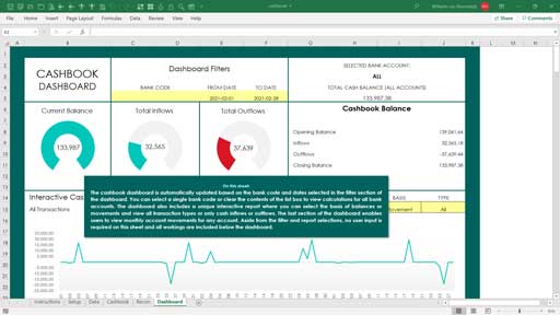 cashbook & bank reconciliation template