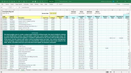 basic fixed assets register template