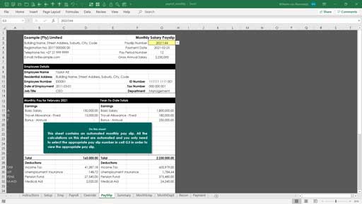 monthly payroll template