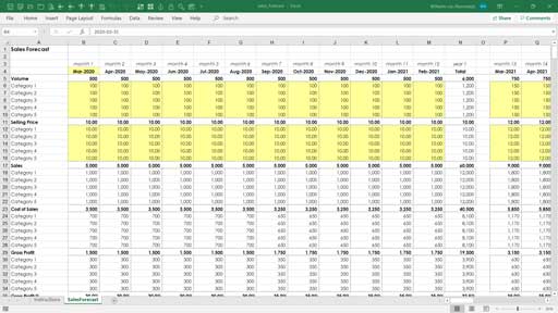 sales forecast template